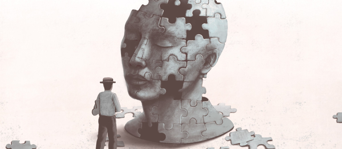 Ilustración de un rompecabezas de la mente