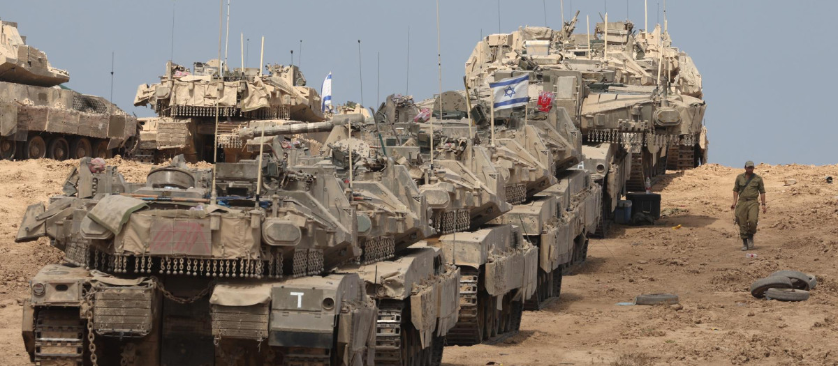 Las tropas de Israel entrando en Gaza