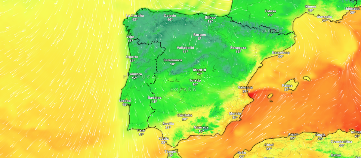 Temperatura para la madrugada del domingo al lunes
