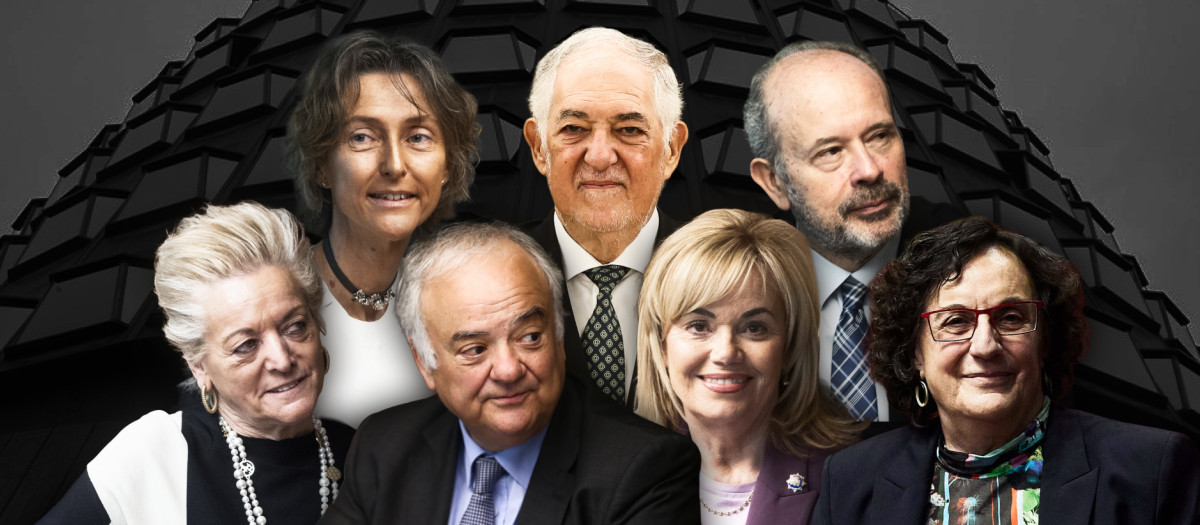 De izquierda a derecha y de arriba a abajo: Laura Díez, Cándido Conde-Pumpido, Juan Carlos Campo, María Luisa Segoviano, Juan Ramón Sáez Valcárcel, María Luisa Balaguer e Inmaculada Montalbán