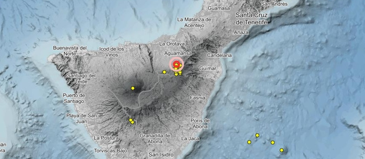 Enjambre sísmico detectado en la dorsal noreste de Tenerife