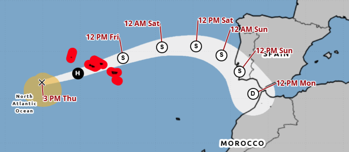 Evolución del huracán Gabrielle