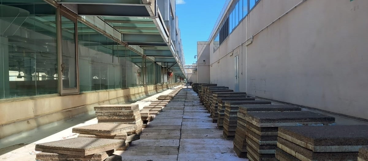 Imagen de archivo de unas obras para prevenir inundaciones en la Ciudad de la Justicia de Valencia