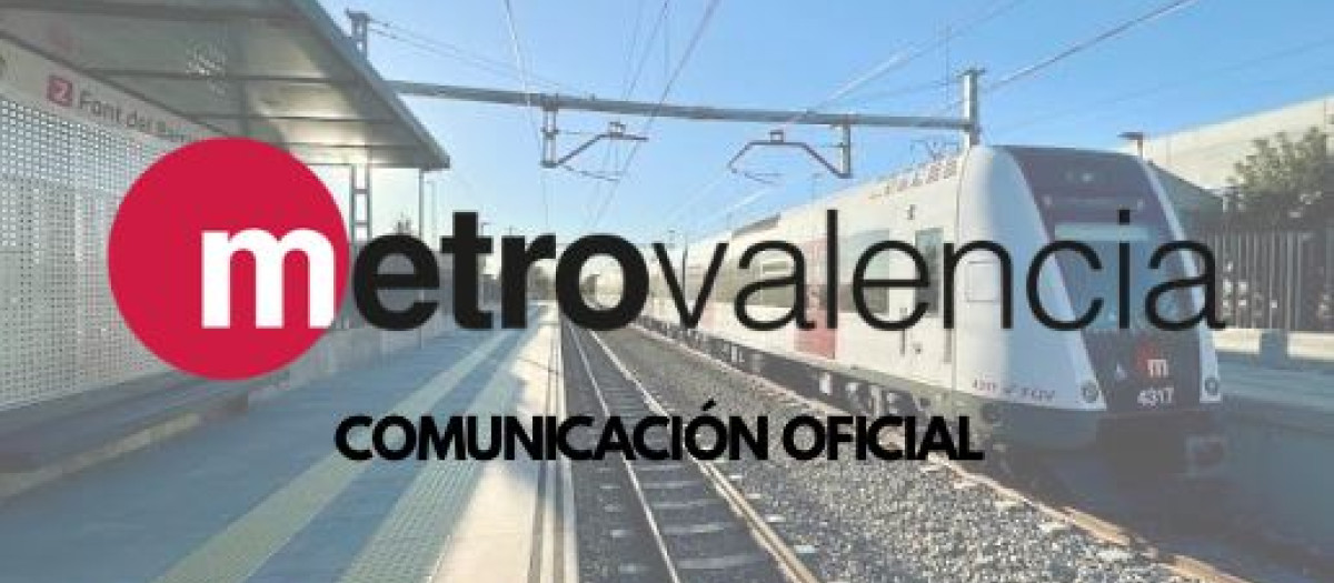 Imagen del aviso emitido por Metrovalencia
