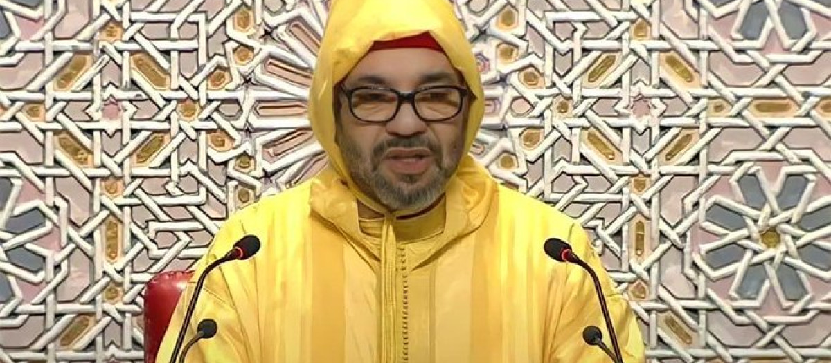 El Rey de Marruecos, Mohamed VI, durante su discurso al Parlamento
