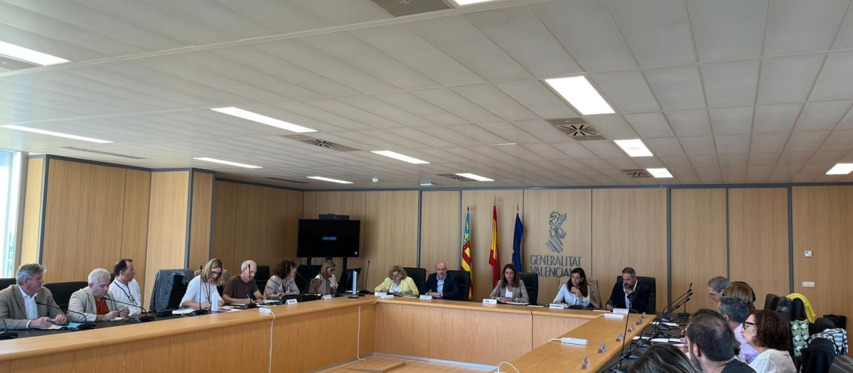 Imagen de la reunión mantenida entre la Generalitat Valenciana y los sindicatos