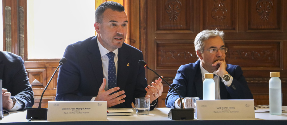 Imagen tomada este lunes de Vicent Mompó en la reunión de la FEMP