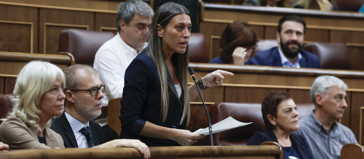 La portavoz de Junts en el Congreso, Míriam Nogueras, en el Pleno de este miércoles