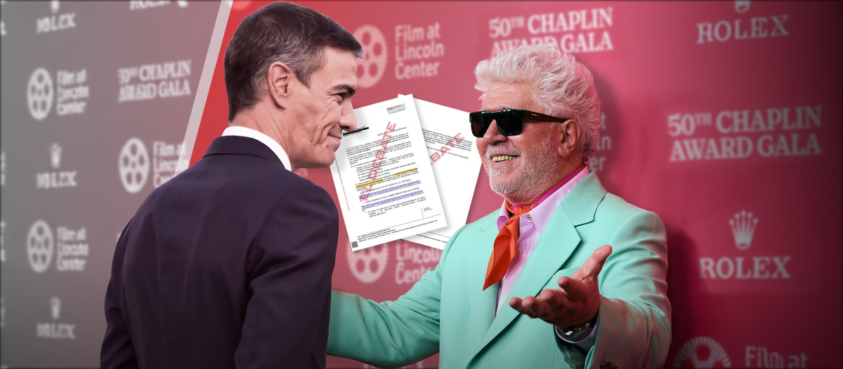 Pedro Sánchez y Pedro Almodóvar