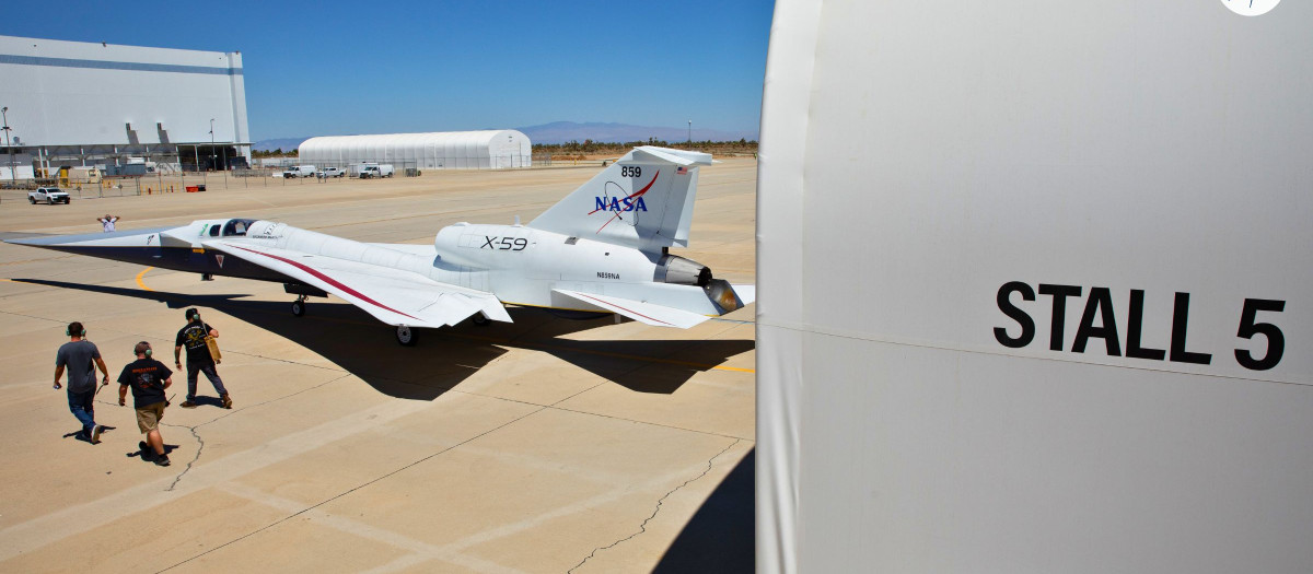 El avión de investigación supersónico silencioso X-59 de la NASA
