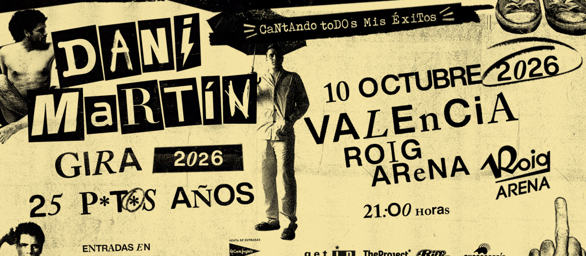 Cartel del nuevo concierto de Dani Martín en Roig Arena