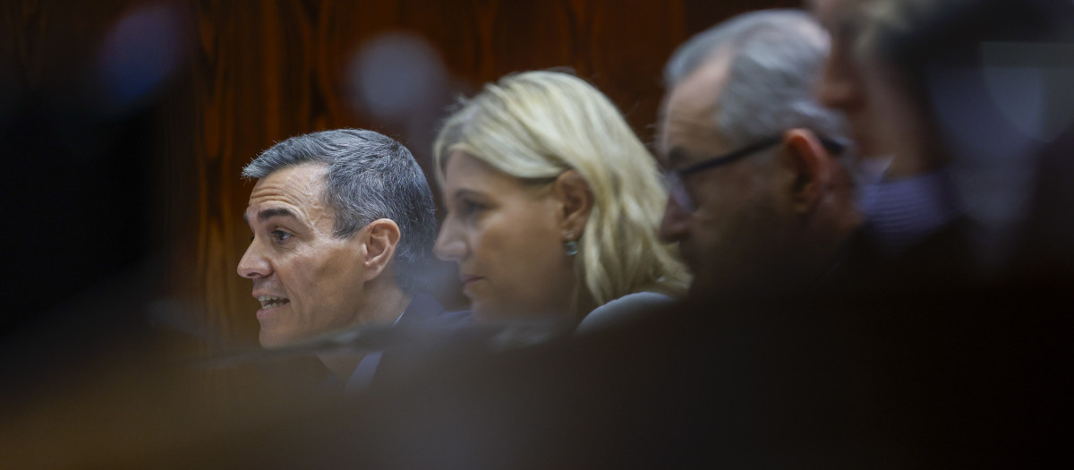 Pedro Sánchez, durante su comparecencia del jueves en el Senado