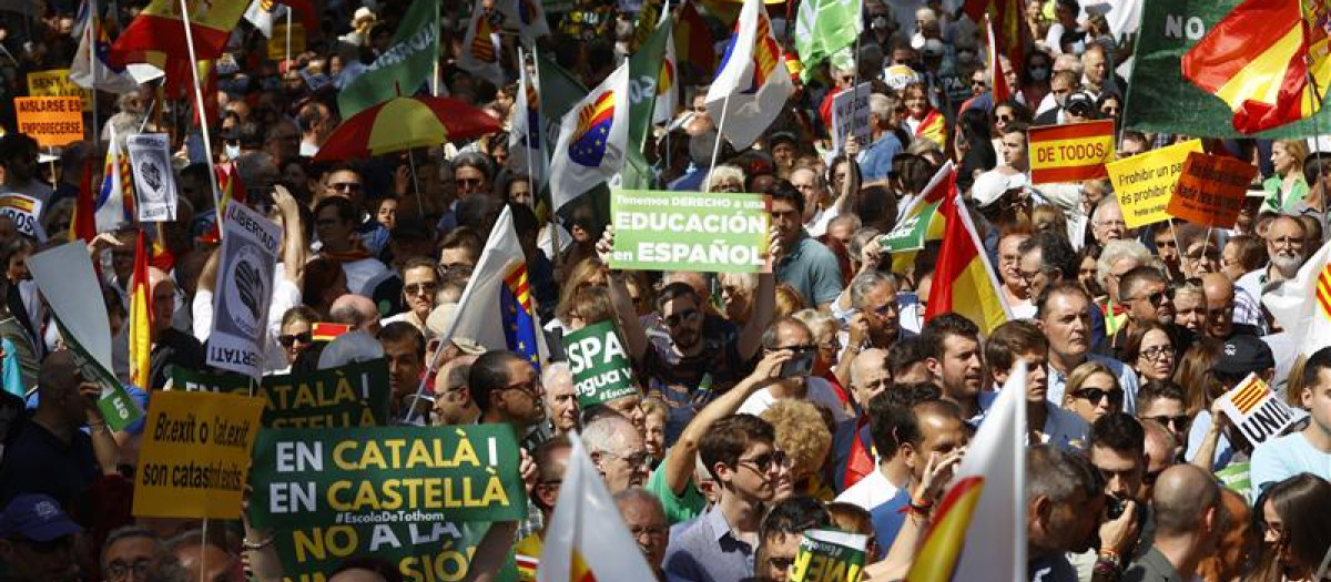 Manifestación a favor del español en Barcelona