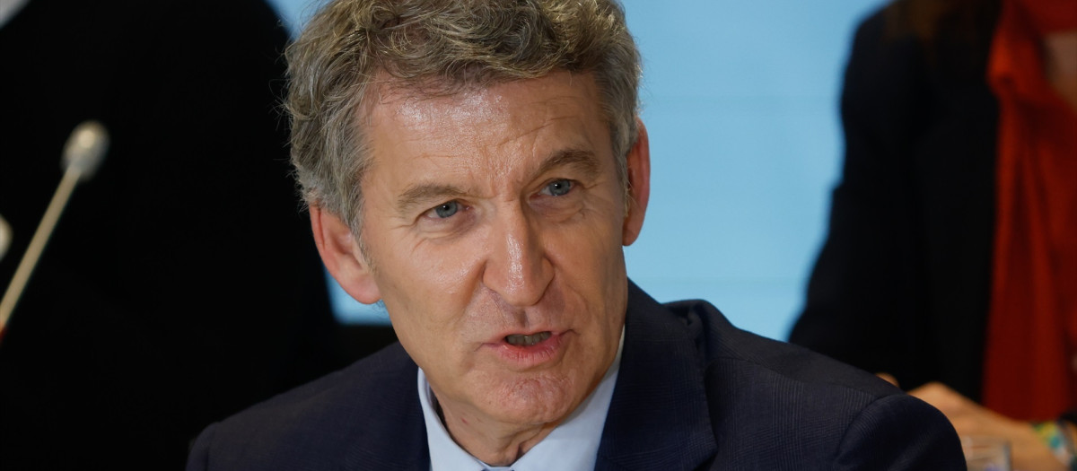 (Foto de ARCHIVO)
El presidente del Partido Popular, Alberto Núñez Feijóo, preside el Comité Ejecutivo Nacional del partido, en la sede nacional del PP, a 3 de noviembre de 2025, en Madrid (España). El Comité Ejecutivo Nacional del Partido Popular se ha reunido tras el anuncio de Mazón de su dimisión como presidente de la Generalitat.

Alejandro Martínez Vélez / Europa Press
03/11/2025