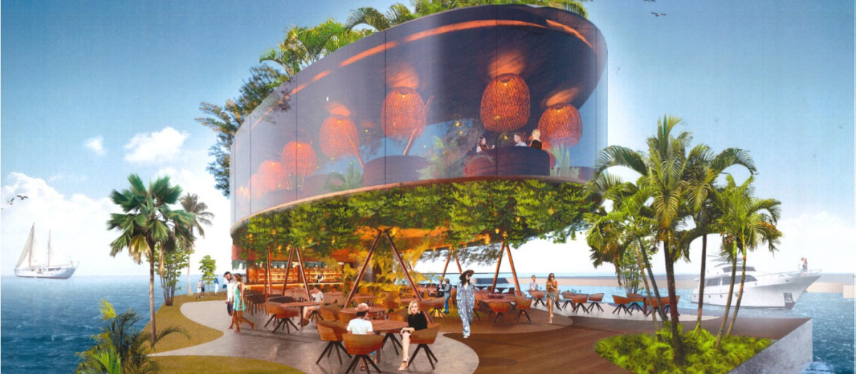 Proyecto de isla flotante en el Puerto de Alicante