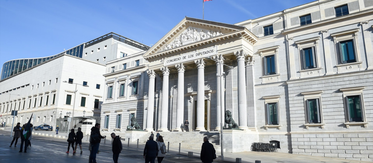Vista de la fachada del Congreso de los Diputados
