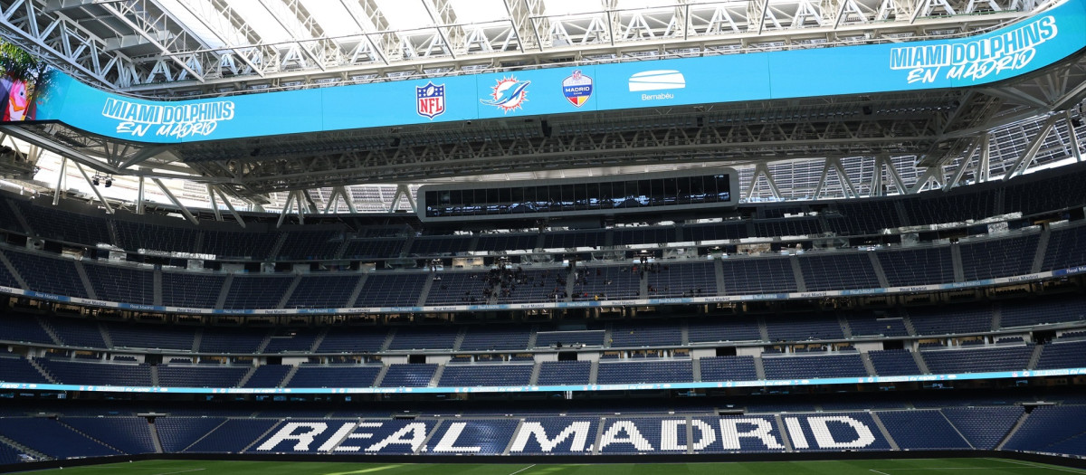 Vista general del Estadio Santiago Bernabéu, a 17 de enero de 2025, en Madrid (España)