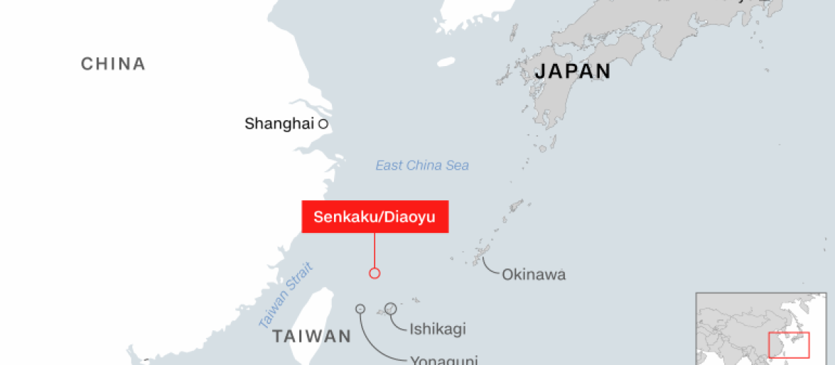 Mapa que señala las islas Sensaku