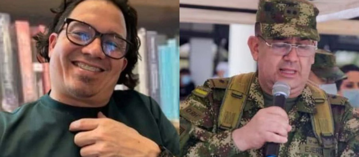 El director de Inteligencia de Colombia Wilmar Mejía y el general Miguel Huertas