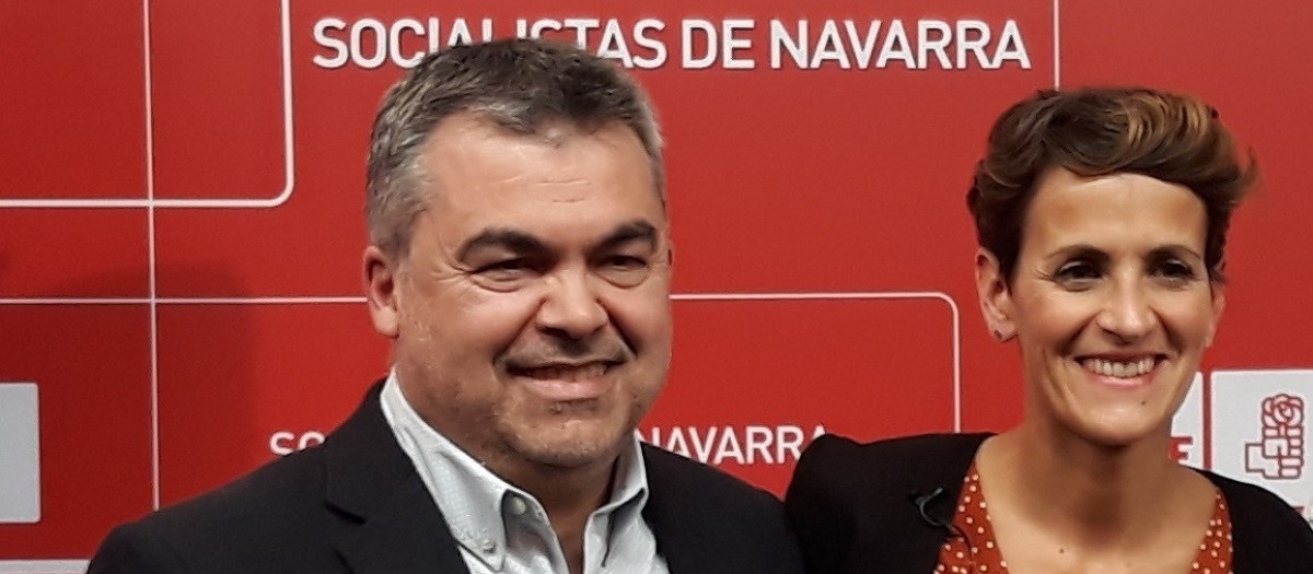 Santos Cerdán y María Chivite