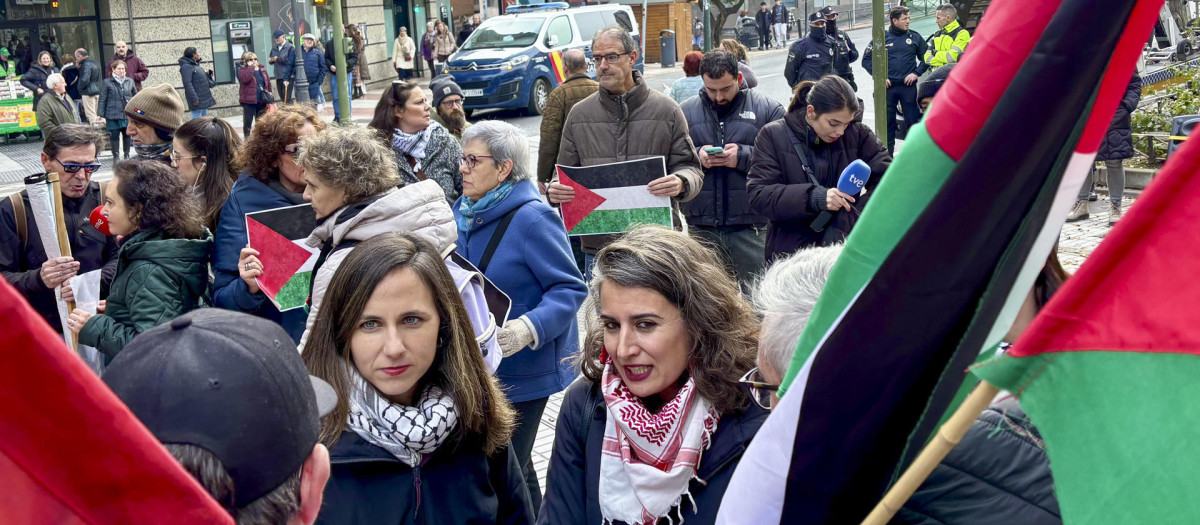La secretaria general de Podemos, Ione Belarra, este sábado en Cáceres