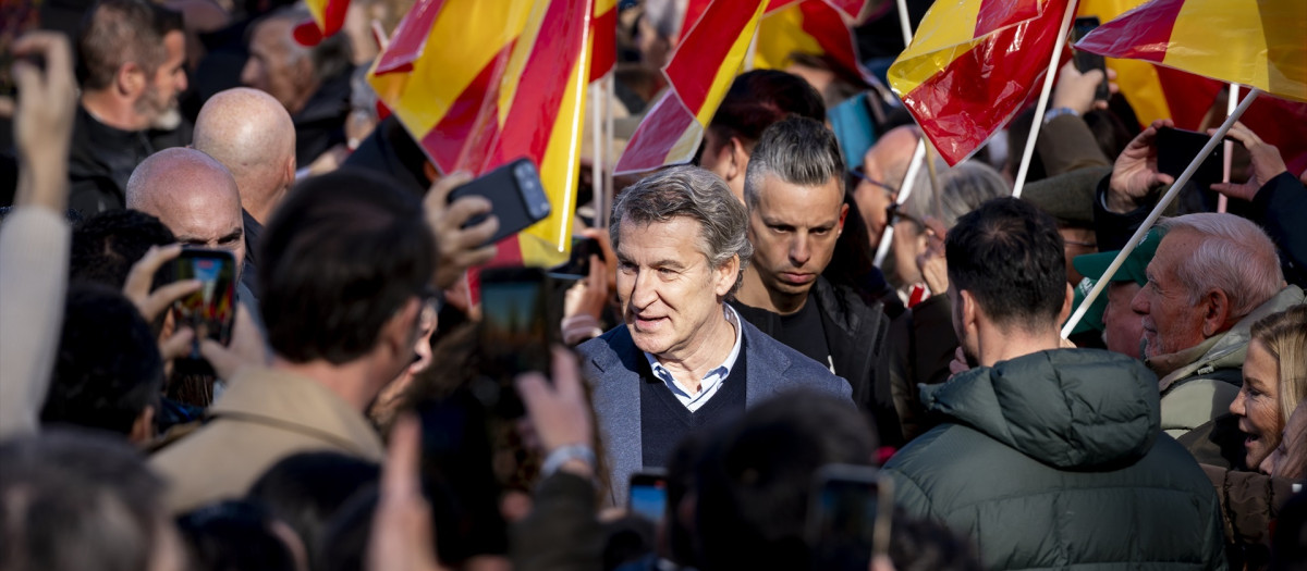 Alberto Núñez Feijóo, este domingo en Madrid