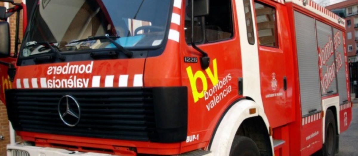 Imagen de una dotación de los Bomberos de Valencia