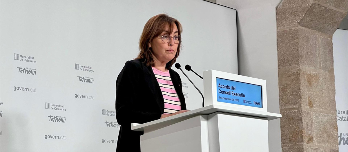 La portavoz de la Generalitat, Sílvia Paneque, durante la rueda de prensa
