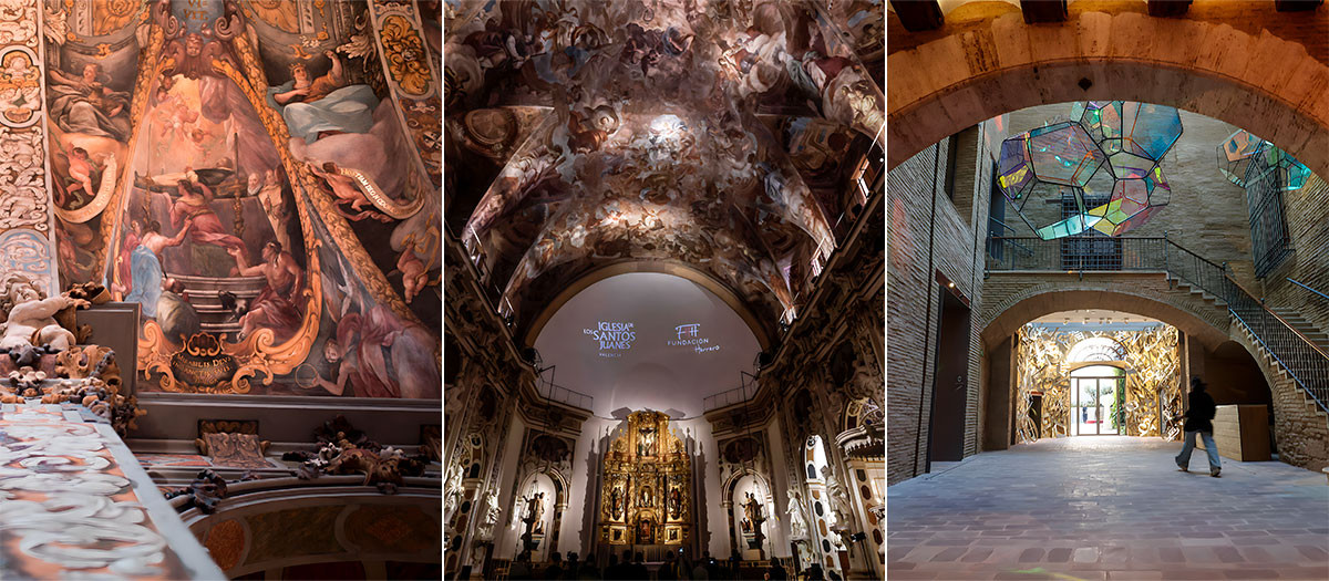 De izquierda a derecha: iglesia de San Nicolás, iglesia de los Santos Juanes y antiguo Palacio de los Valeriola de Valencia.