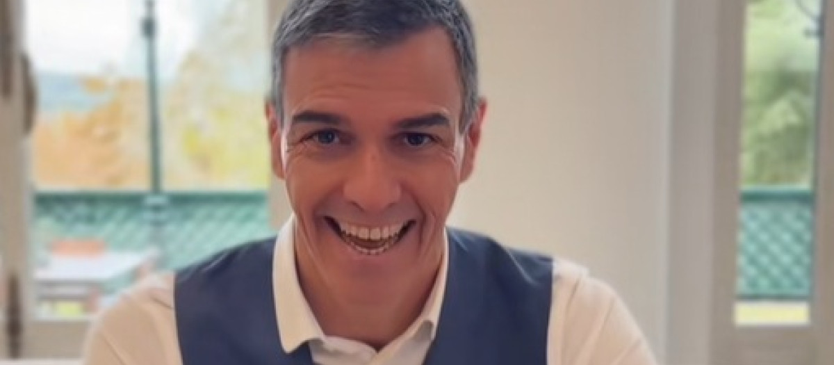 Sánchez en una captura de su vídeo de TikTok