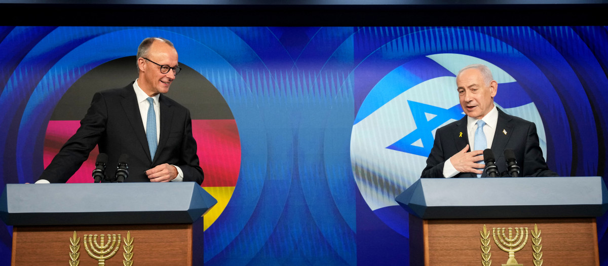 El primer ministro israelí, Benjamin Netanyahu, y el canciller alemán, Friedrich Merz, en Jerusalén