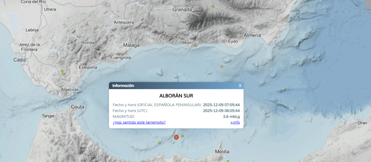 Terremoto frente a las costas de Melilla