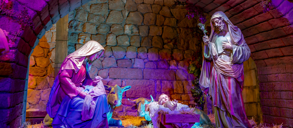 El Pesebre con la Sagrada Familia del Belén monumental de Melilla