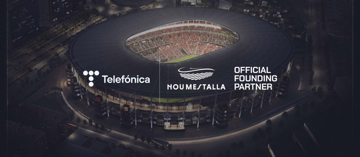 Imagen del nou mestalla junto al logo de Telefónica