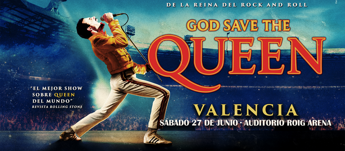 Imagen del cartel del concierto de la banda God Save The Queen en Roig Arena