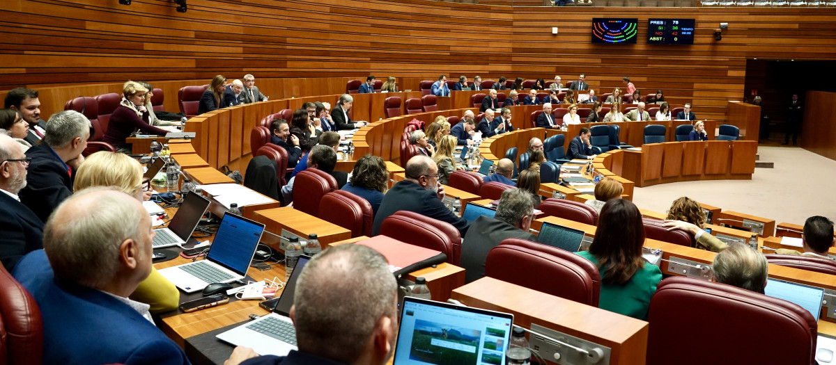 Pleno de las Cortes de Castilla y León, este miércoles