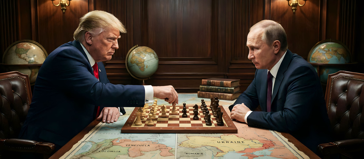 Fotomontaje del presidente de Estados Unidos, Donald Trump y el presidente ruso, Vladimir Putin
