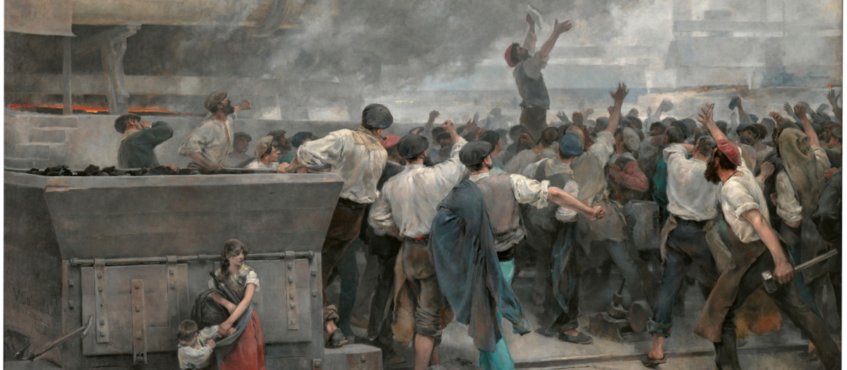 Una huelga de obreros en Vizcaya