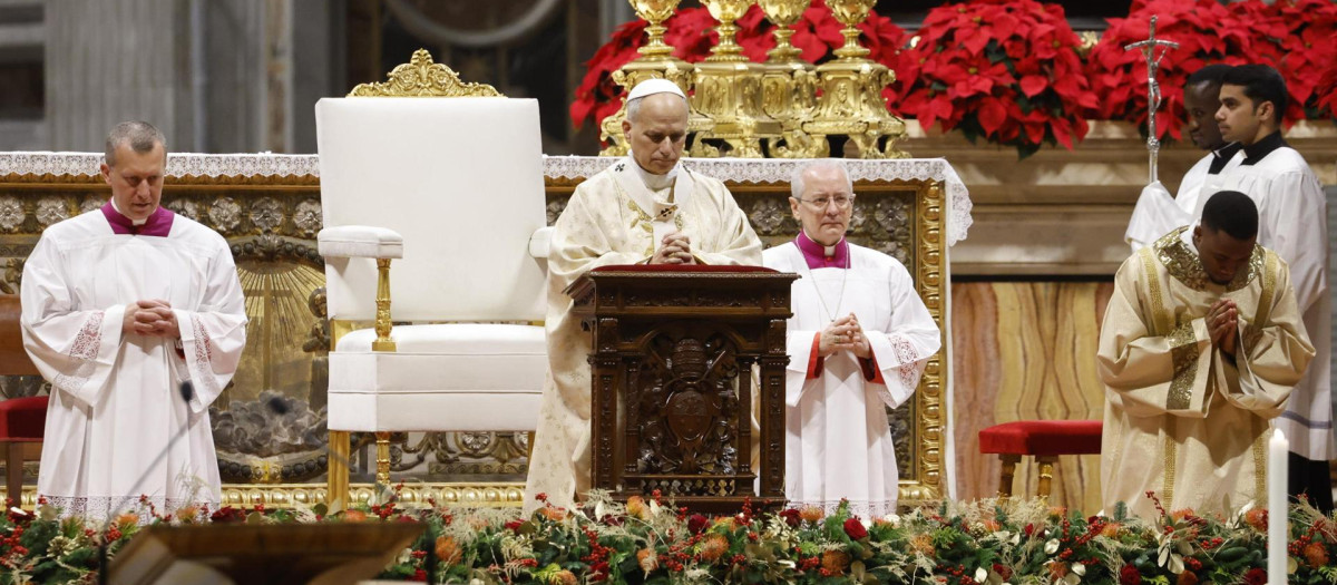 El Santo Padre, esta mañana en la misa de Navidad