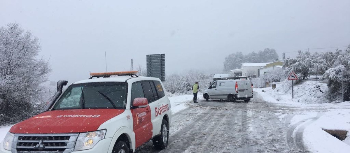 Imagen de archivo de carreteras heladas en la provincia de Alicante