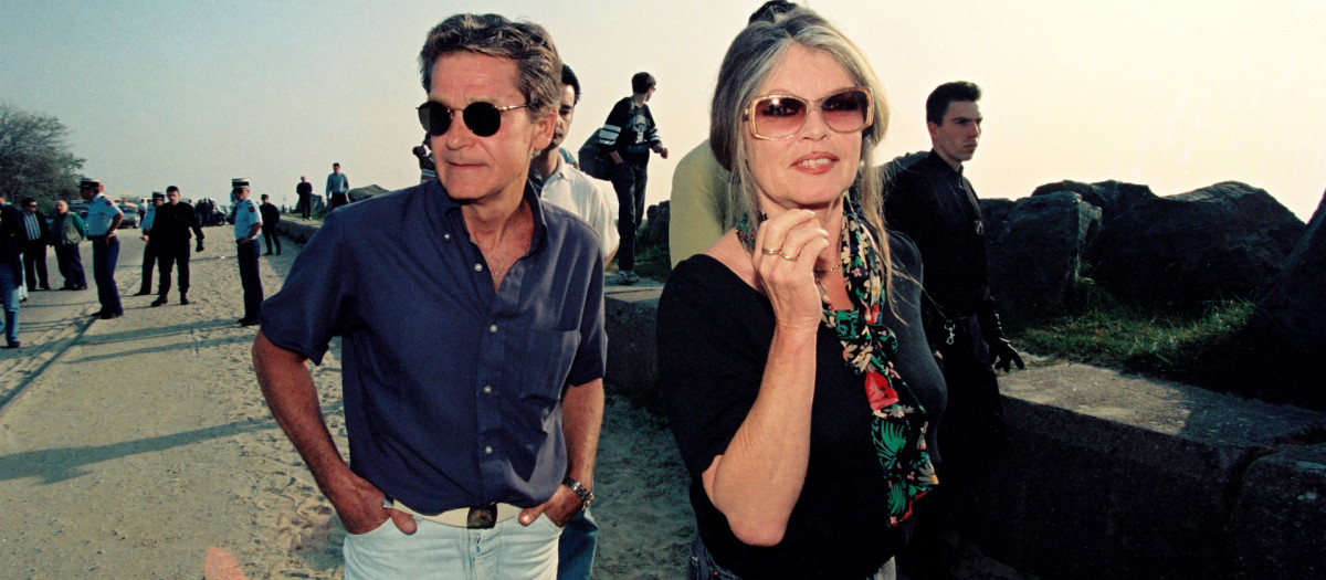 Retired actress and current animal rights militant Brigitte Bardot and  husband   Bernard d'Ormale