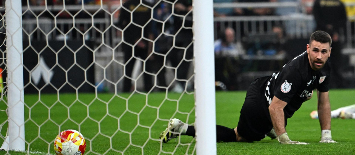 Unai Simón, en las semifinales de la Supercopa de España