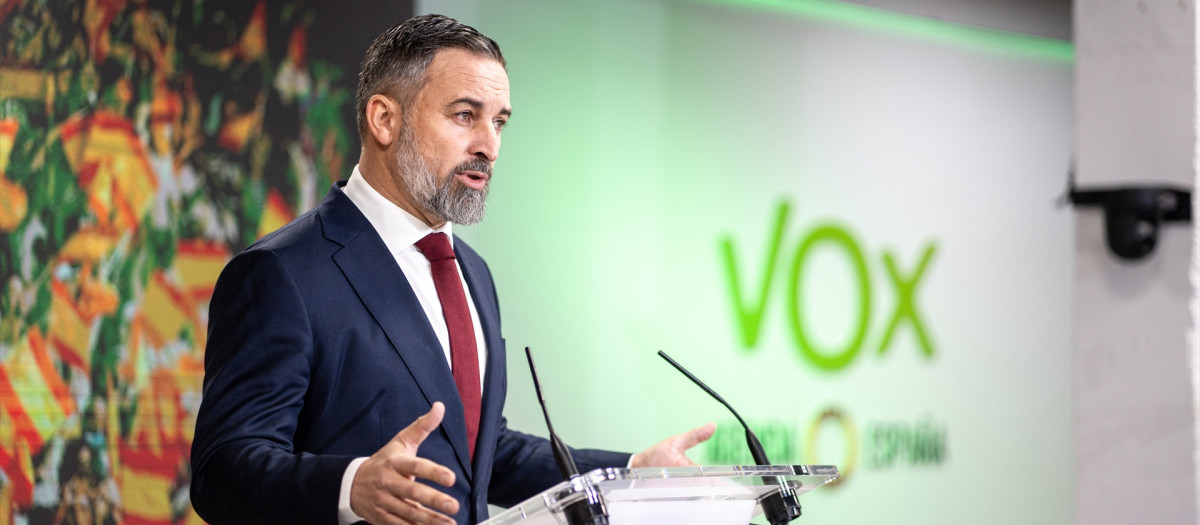 El presidente de Vox, Santiago Abascal