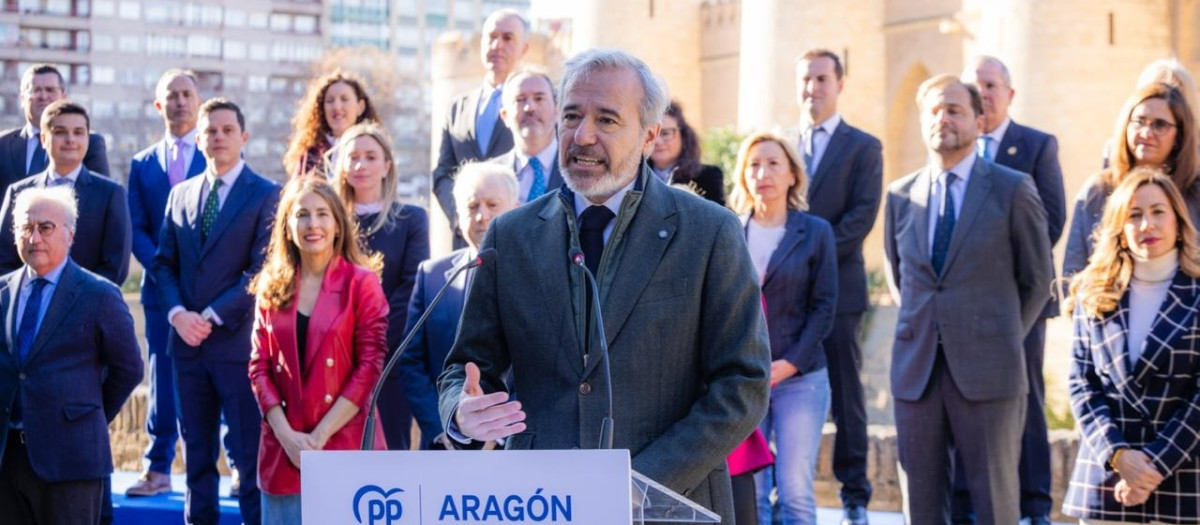 El candidato del PP a la Presidencia del Gobierno de Aragón en las elecciones del 8F, Jorge Azcón