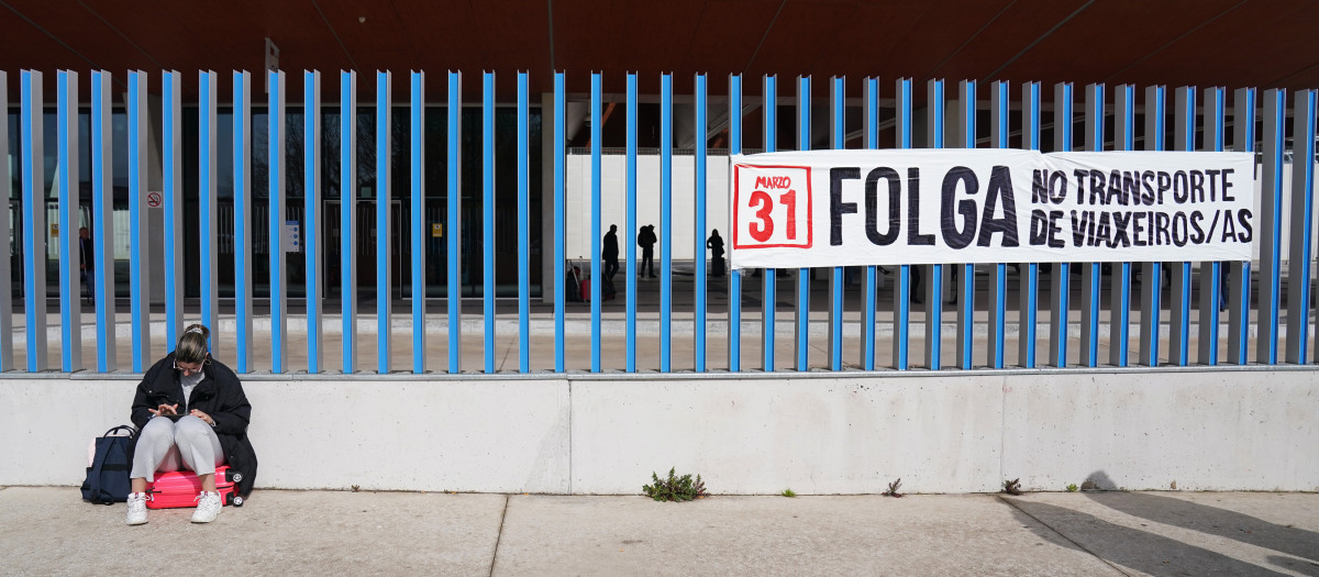 Huelga de Transportes  - estación intermodal de bus y tren de Santiago