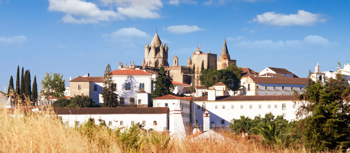 Vista de Évora (Portugal) y su catedral