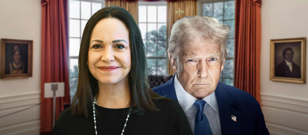 María Corina machado y Donald Trump en el despacho Oval