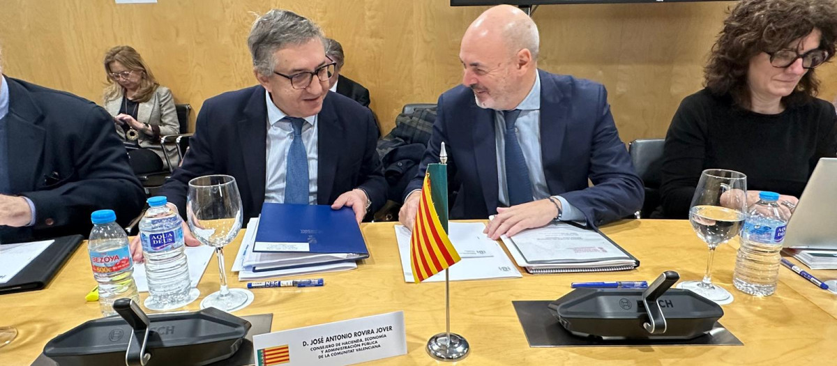 Imagen tomada este miércoles de José Antonio Rovira durante la reunión del Consejo de Política Fiscal y Financiera
