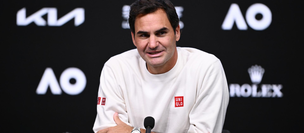 Roger Federer, en una rueda de prensa previa al Open de Australia