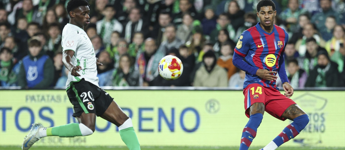 Rashford, en el Racing de Santander - FC Barcelona de octavos de Copa del Rey